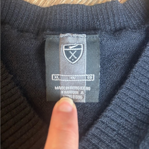 Nike Golf Sweater Men's Size XLarge Black Merino Wool Crewneck Pullover - Picture 2 of 9